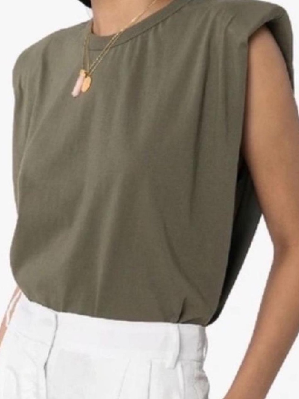 Frankie Shop Eva Padded Shoulder Muscle T-Shirt